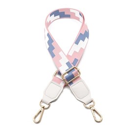 Wide Shoulder Purse Strap Replacement Adjustable Belt Canvas Bag Crossbody Handbag (Pink+Blue)
