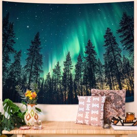 Lunerfex Forest Tapestry Natural Wall Tapestry, Arctic Landscape Tapestry for Bedroom Ceiling Tapestries Wall Hanging for Bedroom Living Room Wall Decor Forest-2 60"x80"