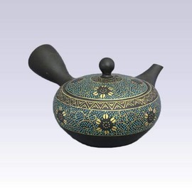 Tokyo Matcha Selection - Tokoname Kyusu teapot - SHOHO - Blue Grain - 260cc/ml - ceramic mesh [Standard ship by Int'l e-packet: with Tracking number & Insurance]