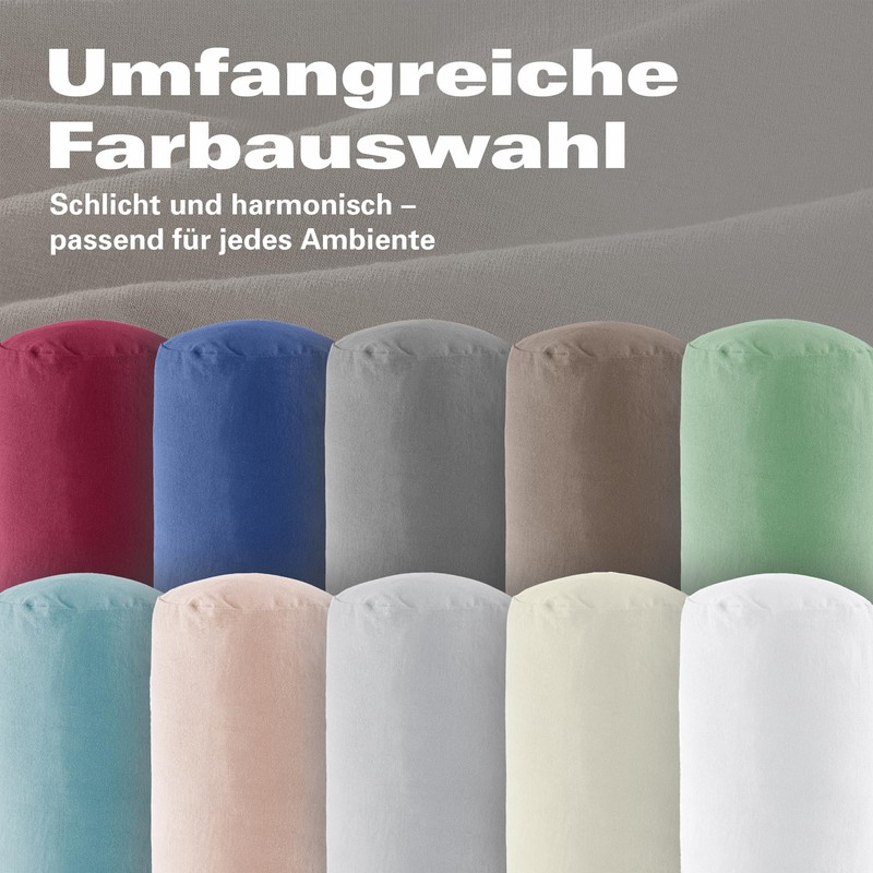 BaSaTex Organic Cushion Covers for Bolster 40 x 15 cm