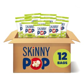 SkinnyPop Popcorn, Original, Whole Grain, Dairy-Free Snack, 1oz Bags (12ct)