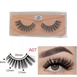 Farred Vegan Faux Mink 3D Light-weight False Volume Eyelashes Style A07 (Lashes only)