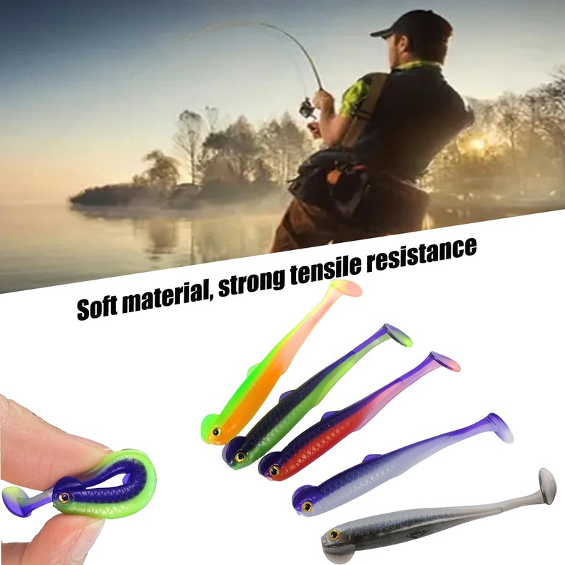 LURESMEOW Fishing Soft Plastic Lures, Paddle Tail Swim Baits for