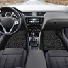 Suobstales Black Leopard Print Car Mats for Front Rear, 4
