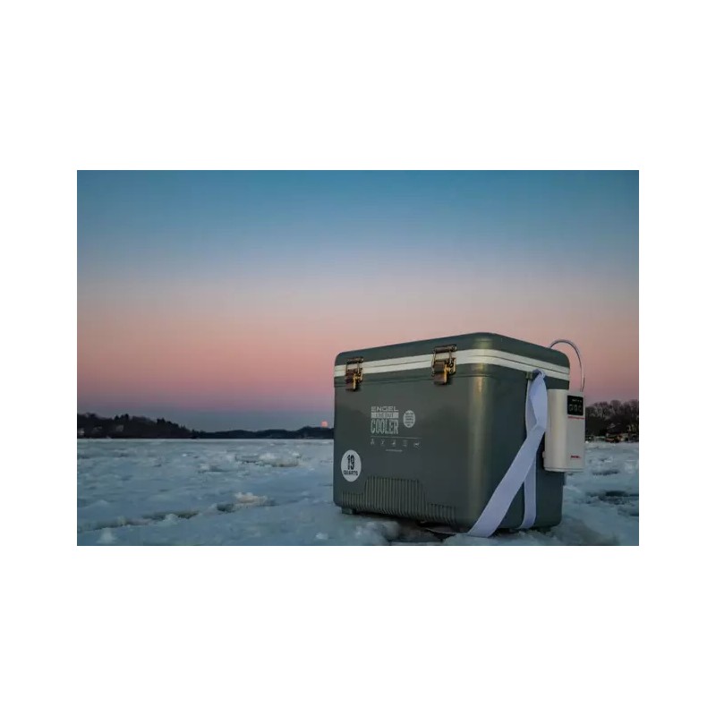 Engel 19QT Pro Live Bait Cooler with Rechargeable Aerator Silver