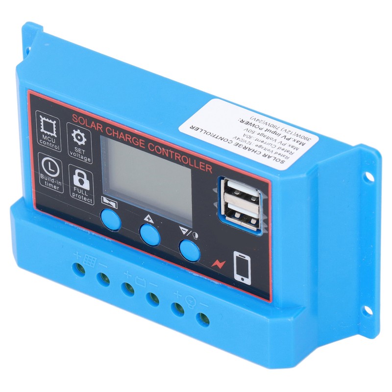 Solar Panel Charge Controller LCD Display PWM Photovoltaic Charging Regulator