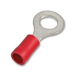 Ringkabelschuhe, Rot, 8,0 mm, 25 A, 100 Stück, 100 Stück