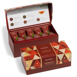 Tea Forte, Geschenkbox Teetruhe Geschenkset 20 verschiedene Sorten Handmade Pyramide Teesiebbeutel - Wärmende Freudentruhe