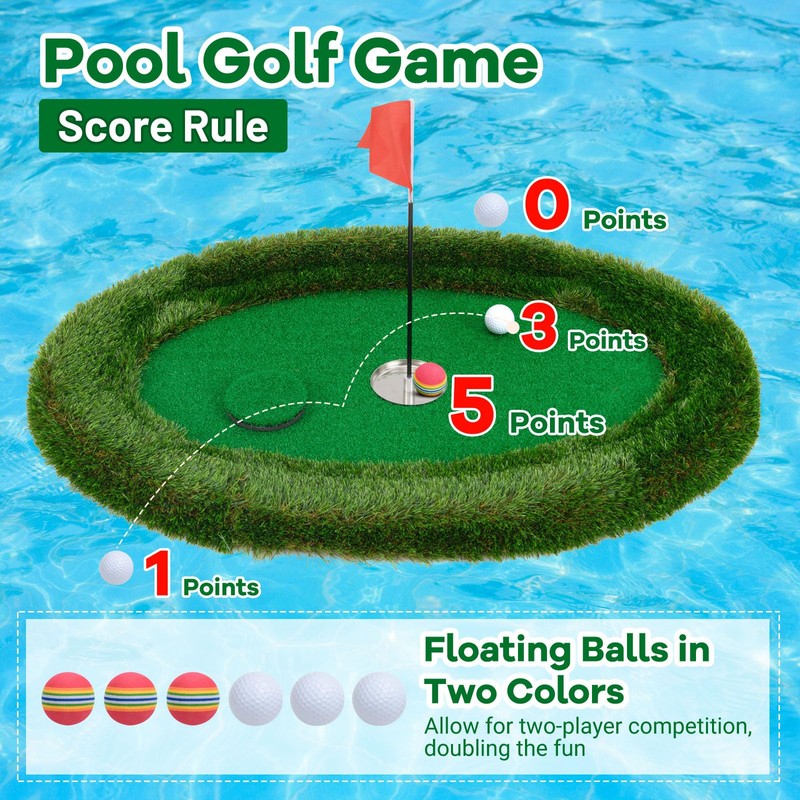 ULTIMATE Floating Golf Green for Pool, Floating Chipping Green Mat