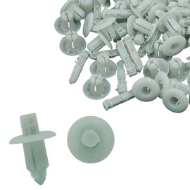 A ABSOPRO 7 mm Hole Diameter Plastic Rivet Fixing Clips Mudguard Clip White 50 Set