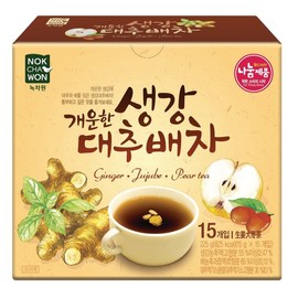 Nokchawon [녹차원] 생강대추배차 15스틱 [Green Tea Woon] Ginger Jujube Pear Tea 15 Sticks