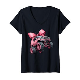 Womens Coquette Bow Rc Truck RC Racing Remote Control Girl Mom V-Neck T-Shirt