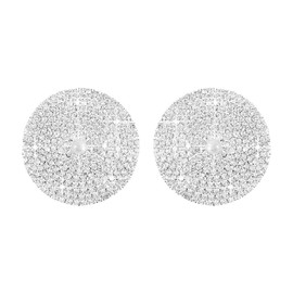 TFENY SJGF Rhinestone Tassel Nipple Pasties，Carnival Raves Hollywood Rave Reusable Breast Petals (Round)