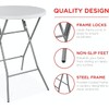 PRO&Family 32 inches Round Plastic Folding Portable Table, White, High