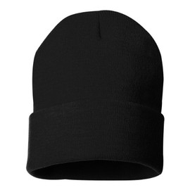 Sportsman - 12 Inch Solid Knit Beanie - SP12 - Black