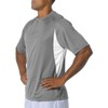 A4 Men's Color Block Performance Interlock T-Shirt, Graphite/ White, XX-Large