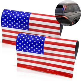 Generic 2Pcs – USA Flag Sticker Label for Cars | Large US-Flag Outdoor Decal for Vehicles | 100% Weather-Proof Sun & Waterproof, Red, White, Blue