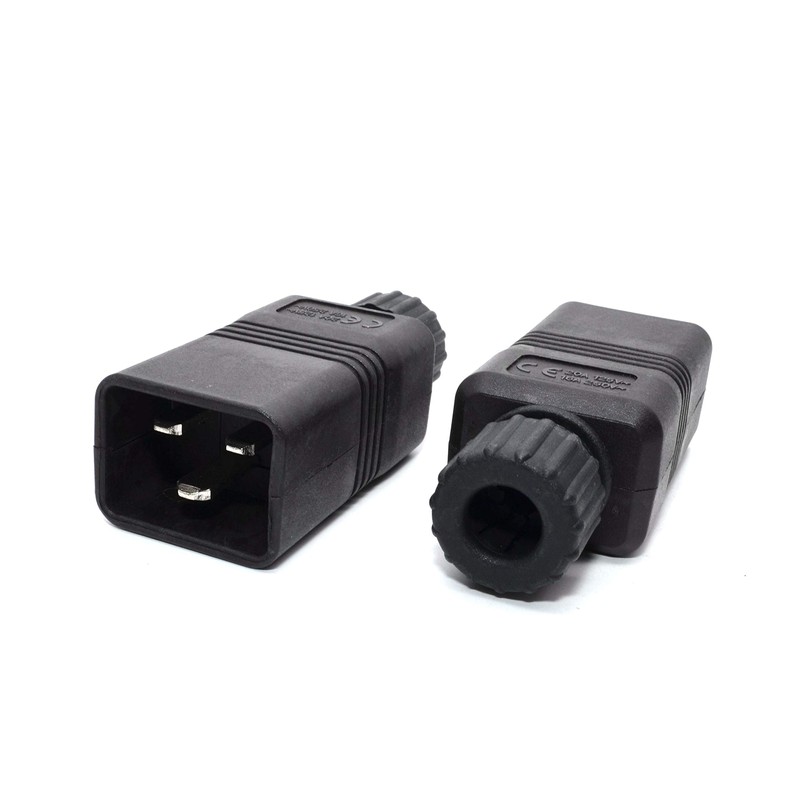(2 Pack) IEC 320 C20 Rewirable DIY Power Plug Adapter,Toptekits