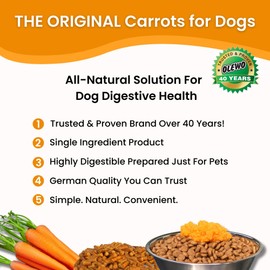 Olewo Original Carrots for Dogs – Fiber for Perfect Poop, Dehydrated Dog Food Toppers for Picky Eaters, Natural Skin & Coat Support, Multivitamin, Probiotics for Digestive & Gut Health, 2.2 lbs