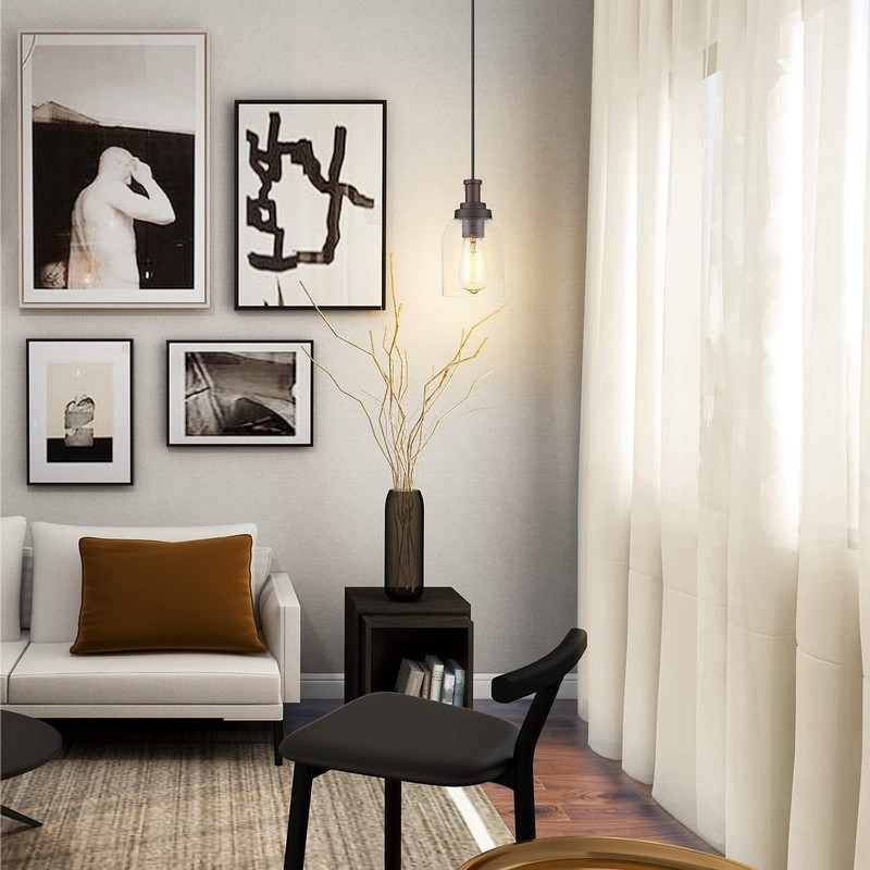 zeyu 1-Light Farmhouse Pendant Light, Modern Hanging Pendant Lighting with