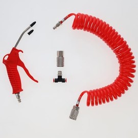 Durable Duster Gun RP45560 - Truck Air Duster Blow Gun Kit with 16ft Long Coil Hose Quick-Connect Nozzles 174 psi