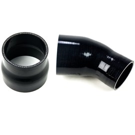 System1 Designs Silicone Coupler Kit (2 Pack), 4" to 3" Inch Reducer Coupler & 4" to 3" Inch Elbow 45 Degree Coupler 3 Layers of Polyester Reinforcement Intercooler Hose Intake Piping