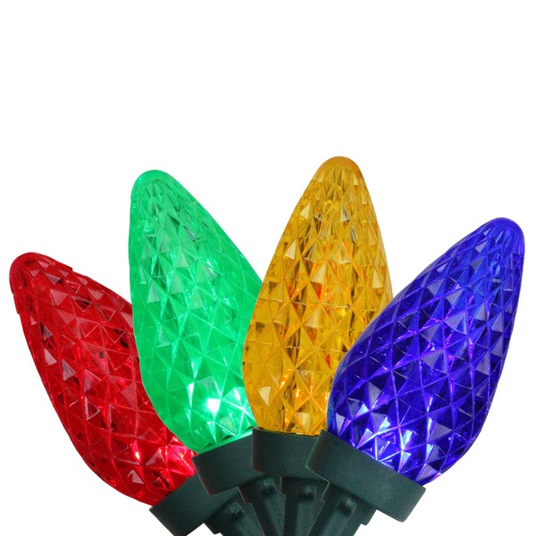 Northlight 100 Multi-Color Faceted LED C9 Christmas Lights - 66