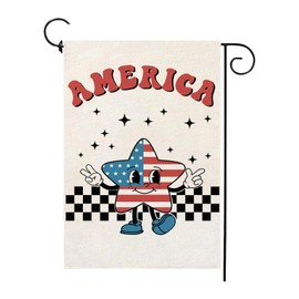 4th of July Garden Flag 12x18 Inch Double Sided Outdoor Independence Day Patriotic America Funny Home Yard Decoration