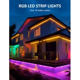 RGB LED Strip Lights, Outdoor Strip Lights 100 ft Waterproof IP67 Strip Lights with Smart APP 2.4G Remote Control, Music Sync Timing Function Strip lights for Bedroom, Outdoor, Holiday and Festivals
