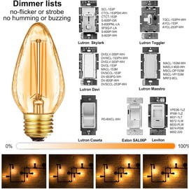 LEOOLS F15 8W Led Porch Light Bulb Outdoor, E26 Medium Base LED Post Bulb for 75W Incandescent Equivalent,Dimmable 2700K Warm White Flame Wrinkle Amber Glass, for Ceiling Fan and Lantern Lamp, 6-Pack