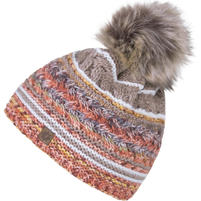 Compagno Winter Hat Women's Knitted Hat Women's Bobble Hat Multicoloured