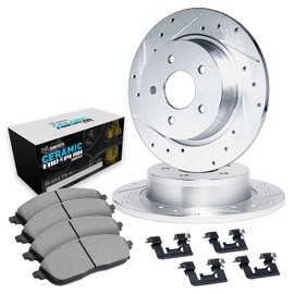 R1 Concepts Rear Brakes and Rotors Kit |Rear Brake Pads| Brake Rotors and Pads| Euro Ceramic Brake Pads and Rotors| Hardware Kit WGTH1-63051