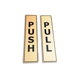 Origin Gold Push Pull Set Pair Generic Door Sign for Business, Restaurants, Bars, Hotels, Schools, Cafe