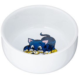 Trixie Ceramic Bowl with Cat Motif, 0.3 Litre, White