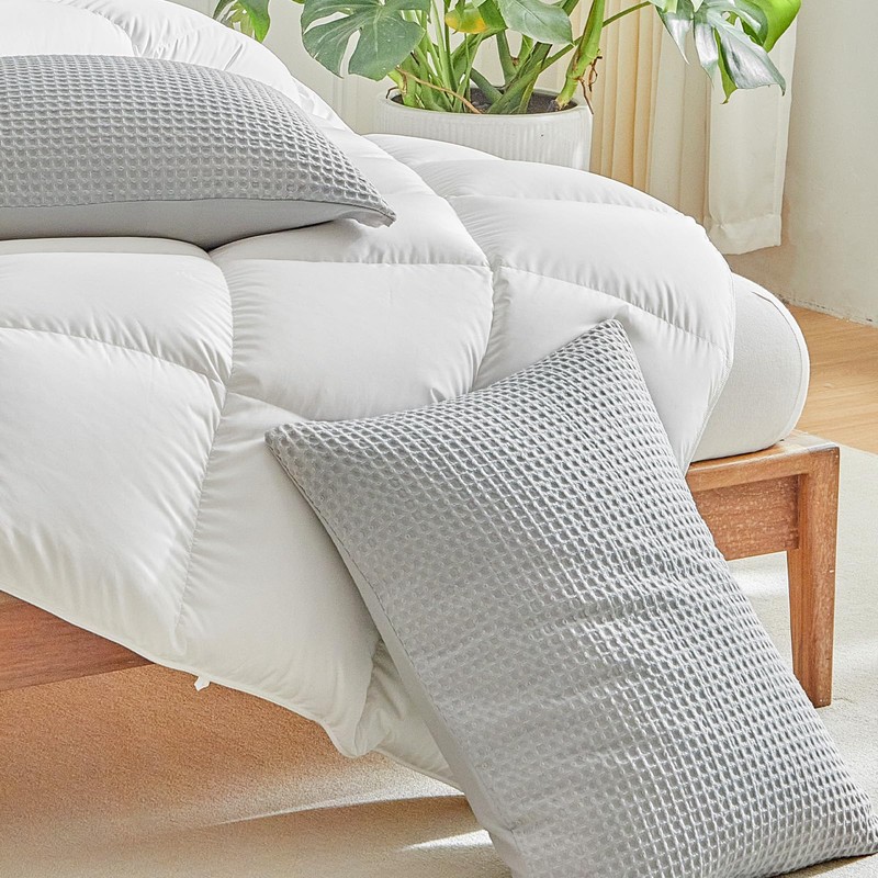 WARMDERN Waffle Weave Pillowcases Standard Size 2 Pack Pillow Cases