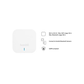 Hombli Smart Bluetooth Bridge | Wireless Remote Gateway for Motion and Contact Sensors with App Functionality | Easy Installation | Compatible with Google, Alexa, and Siri