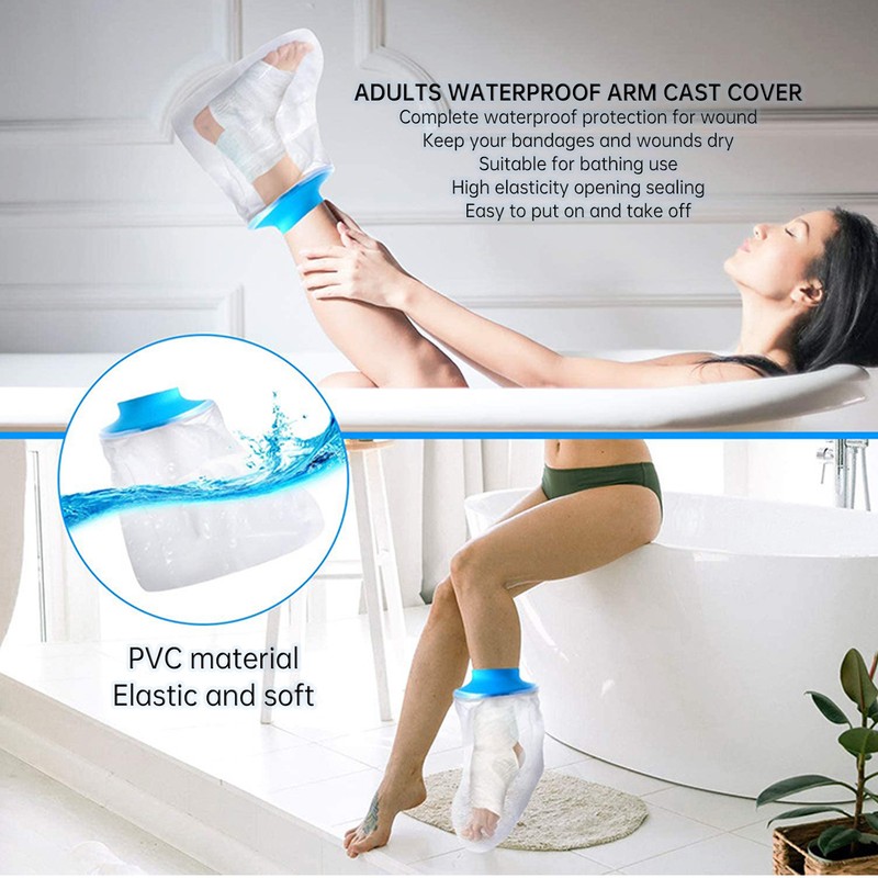 Waterproof Foot Cast Cover Reusable Elastic Ankle Wound Protector for