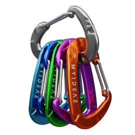 MyIdeaz Carabiner with spring-loaded gate, D shape carabiner set, 80 mm large snap hook made of high-quality premium aluminium for camping, hiking, 8cm