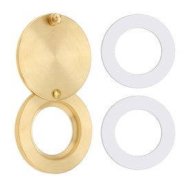 HOJLKLD Peephole Cover, Solid Brass Privacy Door Viewer Cover with Double-Sided Self-Adhesive Tape for 5/8 inch Diameter Door Peephole (1, Gold)