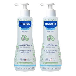 Mustela No Rinse Cleansing Water, Micellar Water Cleanser for Baby's Face, Body and Diaper, with Natural Avocado Perseose and Aloe Vera, Various Sizes