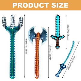 Inflatable Sword Toy, Pack of 6 Inflatable Game Swords, 65 cm Inflatable Pixel Sword, PVC, Children, Inflatable Sword, Pixel Toys, Party Accessories, Children's Birthday Party for Girls and Boys