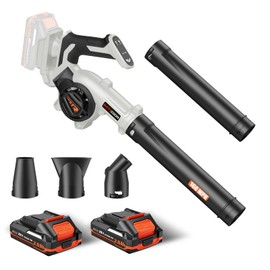 Leaf Blower Cordless-20V Mini Leaf Blowers with 2x2.0Ah Battery and Charger,3 Blowing Nozzles & 3 Speed Modes,Battery Powered Leaf Blowers for Lawn Care,Patio,Yard,Dust