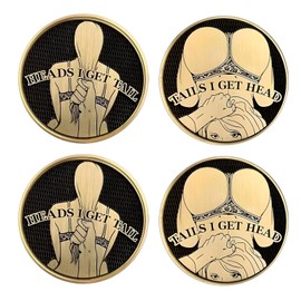 Heads and Tails Design Car Cup Holder Coasters - Set of 4, Non-Slip Rubber Cup Holder Coasters for Car and Home,Fun and Functional Car Accessories