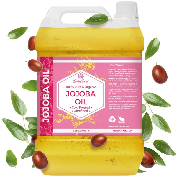 Leven Rose Jojoba Oil Bulk Wholesale Large 32 oz for