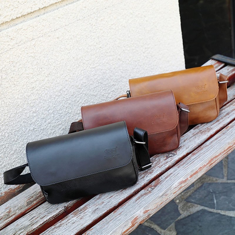 Mai Mio Men's Shoulder Bag, Small Bag, Leather, Cross-body Design,