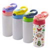 OKBA 4pcs 12oz sublimation Blanks sippy cup,sublimation tumblers for kids,Stainless
