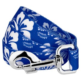 Country Brook Petz - Royal Blue Hawaiian Dog Leash - Summer Breeze Collection Featuring Sunny Designs (5/8 Inch, 4 Foot)