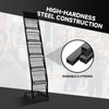 Floor-Standing Magazine Rack 6-Layer with Wheels, Brochure Display Stand for