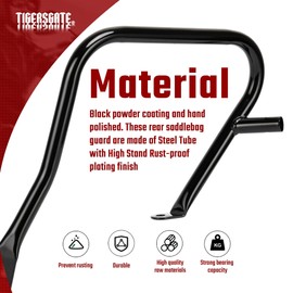 TIGERSGATE Gloss Black Rear Saddlebag Guards Complete Kit for 2014-Later Harley Touring Street Road Glide Electra Glide Road King