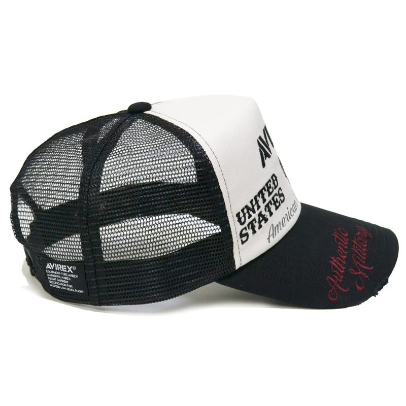 AVIREX United States 17093800 AVIREX Distressed Mesh Cap, Black